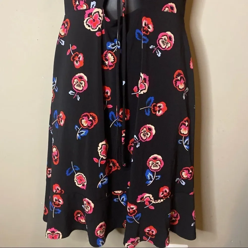 EXPRESS Black Floral Open Cut Sleeveless Midi Dress - Picture 4 of 10